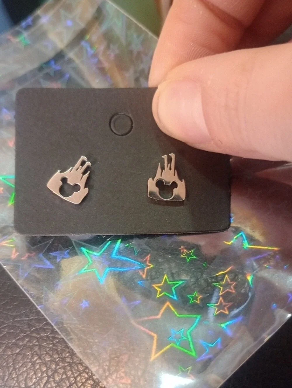 $8 Each Or Bundle 5/$20 Silver Tone Hand & Mickey Inspired Cutout Stud Earrings